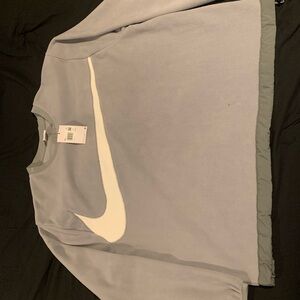 Nike Gray Sweatshirt with Iconic Logo